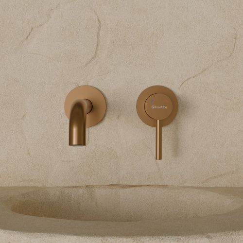 Смеситель для раковины Knotlor ECLIPSE SS-25/RB настенный бронза - фото 4