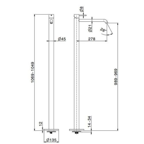 Смеситель Newform XT 4221E.21.018 напольный хром - фото 2