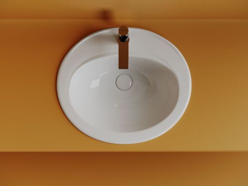 Раковина из сантехнического фарфора Ceramica Nova SUN CN6079 60х50 встраиваемая цвет белый 1 отверстие под смеситель - фото 4