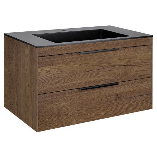 Тумба под раковину Vincea Chiara 2D VMC-2C2800TO 80х50 подвесная цвет коричневый - фото 4