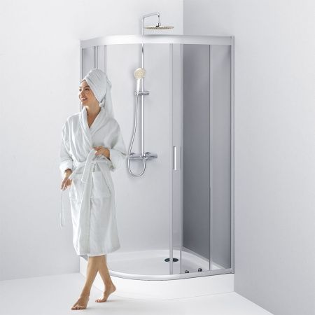 Душевой уголок Am.Pm Gem W90G-401-100WT 100х100 стекло прозрачное профиль хром без поддона