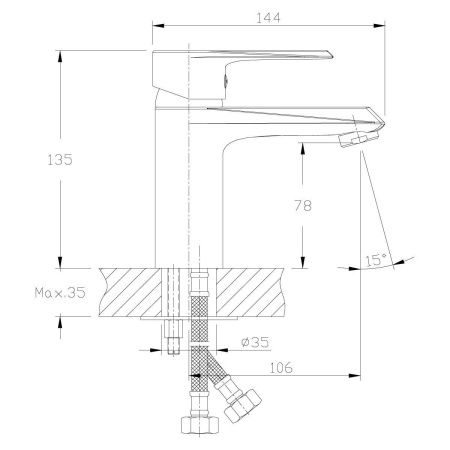 Смеситель Rossinka RS28 RS28-11 на раковину хром