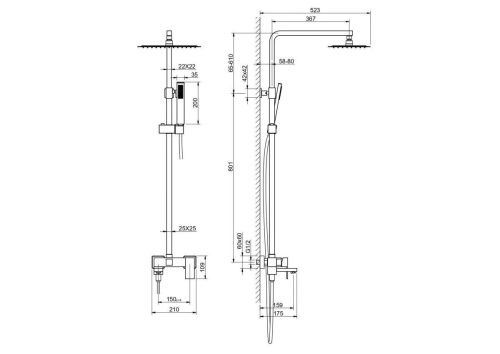 Душевая стойка Aquatek ЛИБРА AQ2640CR настенная цвет хром - фото 4