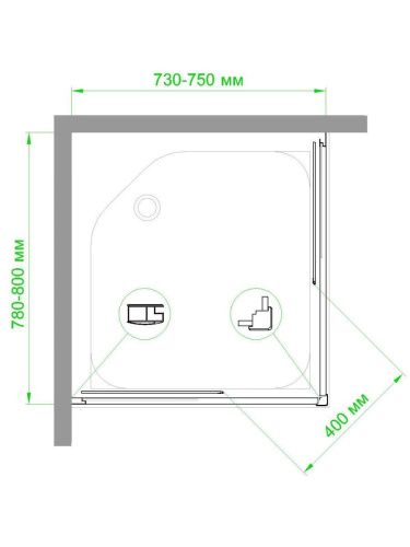 Душевой уголок Royal Bath HPD RB7580HPD-T-BL 80х75 стекло прозрачное профиль черный без поддона - фото 4