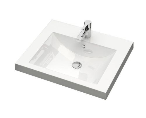 Раковина из искусственного камня Uperwood Eva 4548340001 50х40 полувстраиваемая цвет белый - фото 3