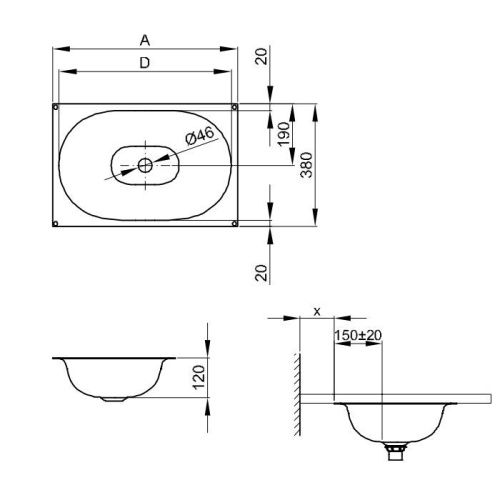 Раковина из нержавеющей стали Bette Comodo A217-000 60 см встраиваемая цвет белый без отверстий под смеситель - фото 2