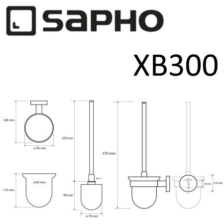Ершик Sapho X-ROUND BLACK XB300