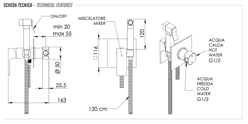 Гигиенический душ со смесителем Remer AU65DO золото - фото 3