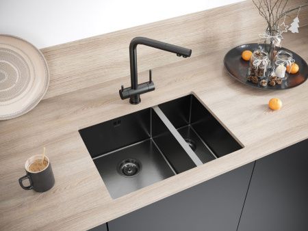 Кухонная мойка Paulmark GERBERG 59/2S UNI PM225944-GML 35х40 цвет вороненая сталь поверхность брашированная