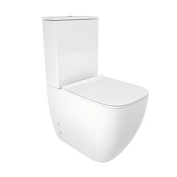 Унитаз напольный с бачком Cerutti SPA CT8708 белый с сиденьем микролифт безободковый каскадный смыв