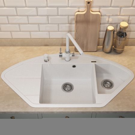 Кухонная мойка Uperwood Quartz Premium UPD-06 3910202120 100х50 цвет белый поверхность матовая