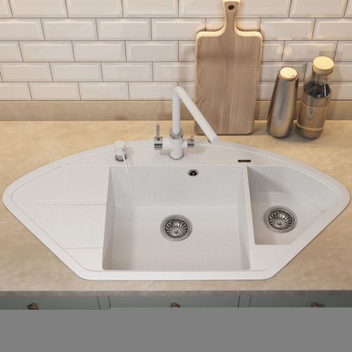 Кухонная мойка Uperwood Quartz Premium UPD-06 3910202120 100х50 цвет белый поверхность матовая - фото 3