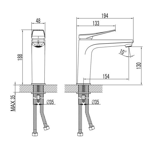 Смеситель LeMark Bronx LM3737GM на раковину графит - фото 2