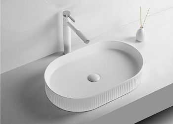 Раковина из сантехнического фарфора Cerutti SPA CR8009 60х40 накладная цвет белый без отверстий под смеситель