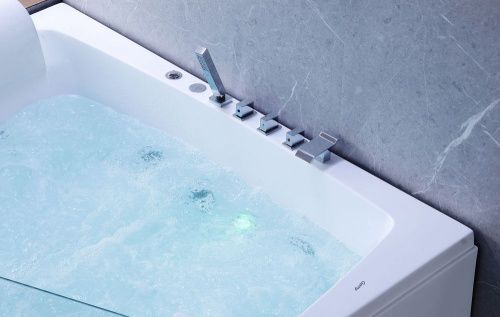 Ванна акриловая гидромассажная Gemy G9056 B L 170х130 пристенная асимметричная с каркасом - фото 5