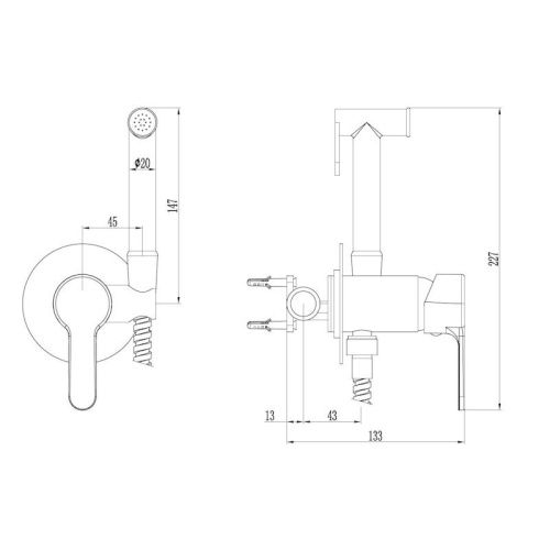 Гигиенический душ со смесителем Esko SMH01 хром - фото 3