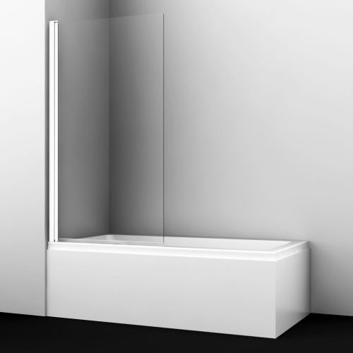 Душевая шторка на ванну Wasserkraft Berkel 48P 48P01-80W 80х140 стекло прозрачное профиль белый ориентация универсальная - фото 3