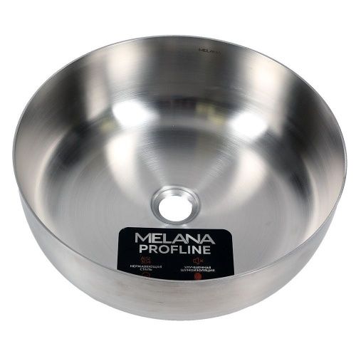 Раковина из нержавеющей стали Melana 400 сатин 40х40 накладная цвет хром без отверстий под смеситель - фото 4