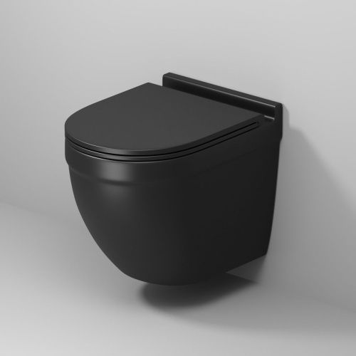 Унитаз подвесной Grossman Торнадо GR-4483BMSQ черный с сиденьем микролифт безободковый смыв торнадо - фото 5