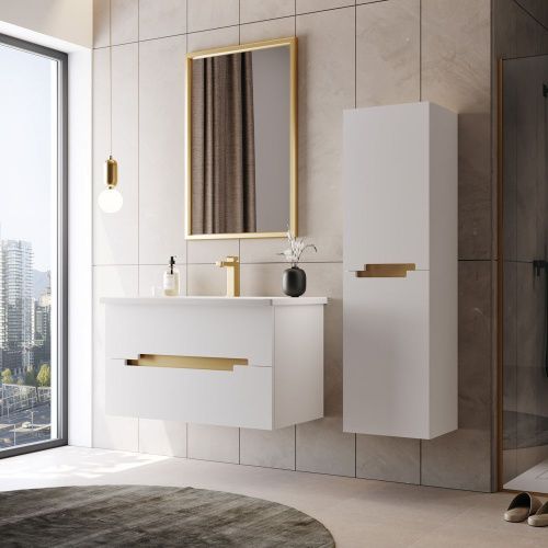 Тумба с раковиной Orka Lodi 5005886 100х50 подвесная цвет белый - фото 3