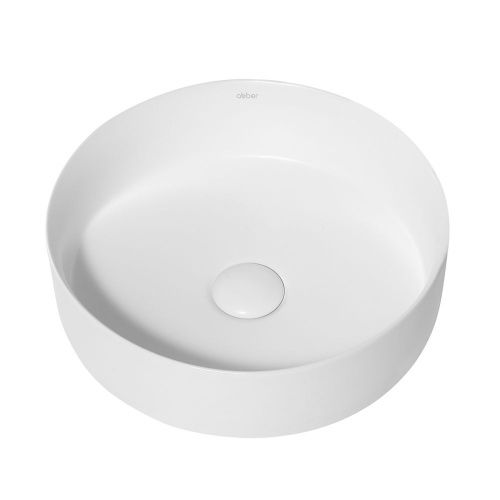 Раковина из сантехнического фаянса Abber BEQUEM AC2108MW 40х40 накладная цвет белый без отверстий под смеситель - фото 3