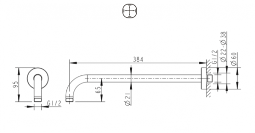 Держатель верхнего душа Bravat Built-in D313C-1-RUS хром - фото 2
