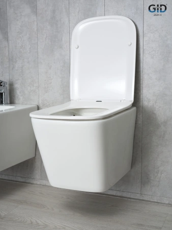 Унитаз подвесной Gid Cuadrado 62257Y белый с сиденьем микролифт безободковый