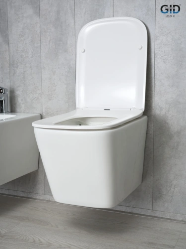 Унитаз подвесной Gid Cuadrado 62257Y белый с сиденьем микролифт безободковый - фото 4