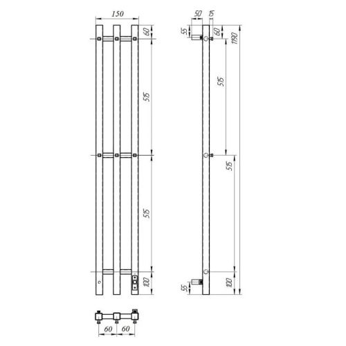 Полотенцесушитель электрический Point Гермес PN13822W 15х120 белый - фото 5