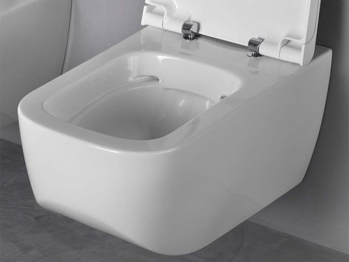 Чаша унитаза подвесная Hatria NEXT A0Y1F125 цвет белый без сиденья безободковая душевой смыв - фото 2