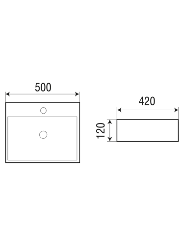 Раковина из сантехнического фаянса WeltWasser WW SK 10000004505 40 см накладная цвет черный 1 отверстие под смеситель - фото 2