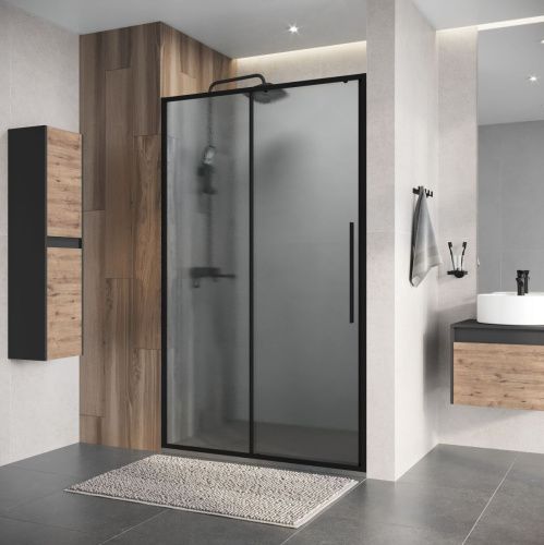 Душевая дверь Niagara Nova NG-84-L11CHB 110х195 стекло шиншилла профиль черный - фото 3