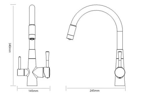 Смеситель для кухни Savol S-L1806H-12 на столешницу черный - фото 2