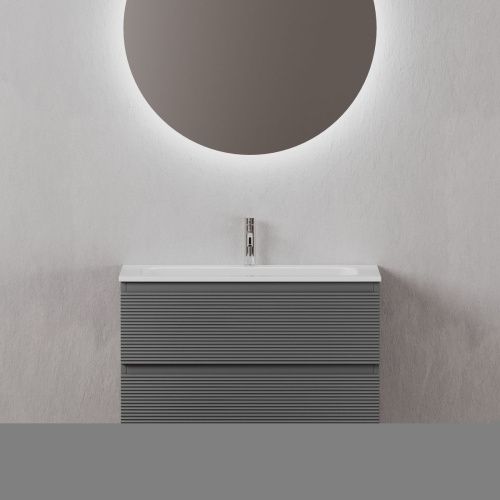 Тумба под раковину Sancos FOLK FL80GS 80х40 подвесная цвет серый - фото 4