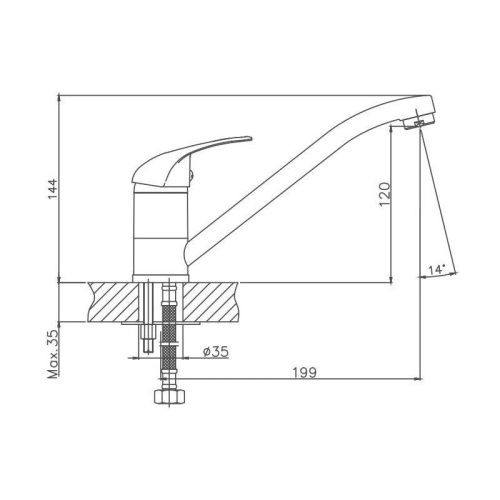 Смеситель для кухни Cron CN4236 на мойку хром - фото 3