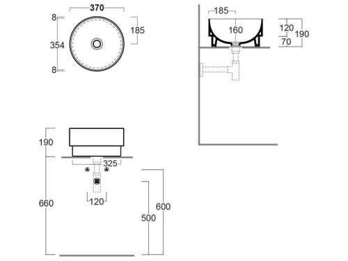 Раковина из сантехнического фаянса Simas PO 01 40х40 встраиваемая цвет белый - фото 3