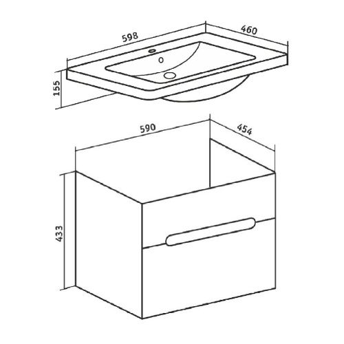 Тумба под раковину Runo Парма 00000001138 60х40 подвесная цвет белый - фото 4
