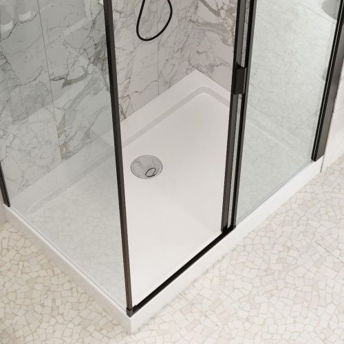 Душевой уголок Cerutti SPA MARBELLA 120B R 120х80 стекло прозрачное профиль черный без поддона - фото 4