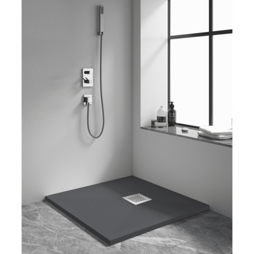 Душевой поддон RGW Stone Tray 14152099-02-11 90х90 искусственный камень серый без ножек - фото 2