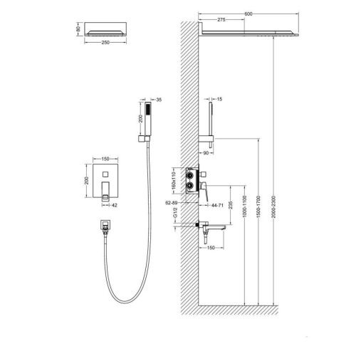 Душевая система Timo Briana SX-7119/00SM встраиваемая в стену цвет хром с термостатом - фото 5