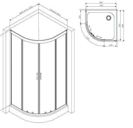 Душевой уголок Am.Pm Gem W90G-401-090WT 90х90 стекло прозрачное профиль хром без поддона