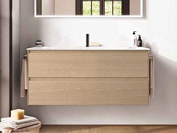 Тумба под раковину Berloni Bagno WAKBS2C6DIC 1428 120х50 подвесная цвет бежевый