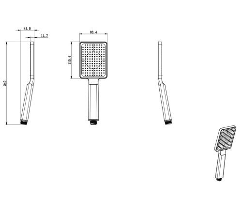 Душевая лейка Wonzon & Woghand WW-981353-CR цвет хром - фото 2