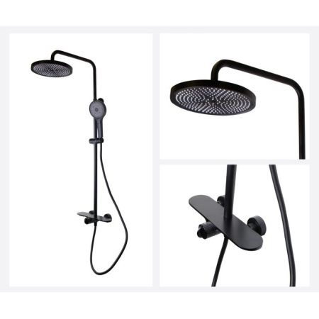 Душевая стойка Bronze de Luxe 80112CB настенная цвет черный