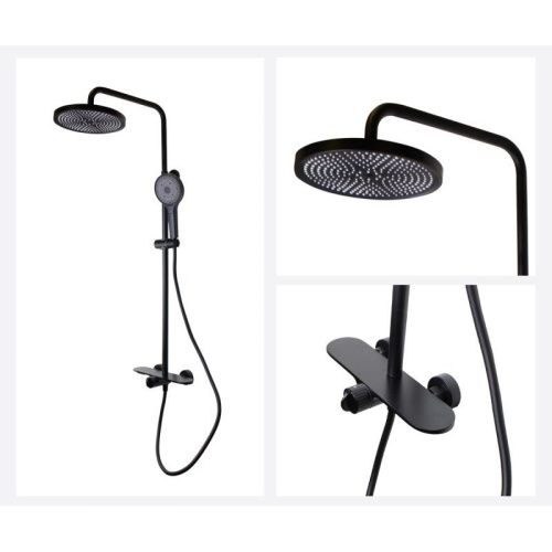 Душевая стойка Bronze de Luxe 80112CB настенная цвет черный - фото 3