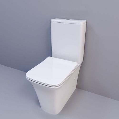 Унитаз напольный с бачком Cerutti SPA CT7838 белый с сиденьем микролифт безободковый каскадный смыв - фото 5