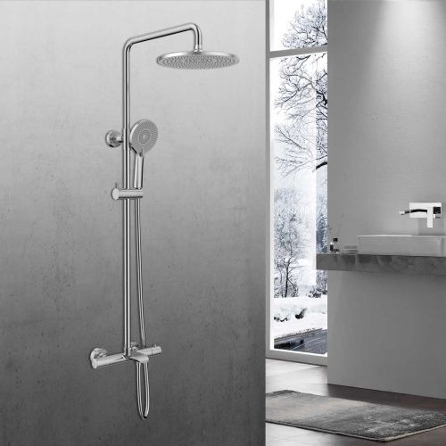 Душевая стойка Vincea Esse VSFS-1E1TCH настенная цвет хром с термостатом