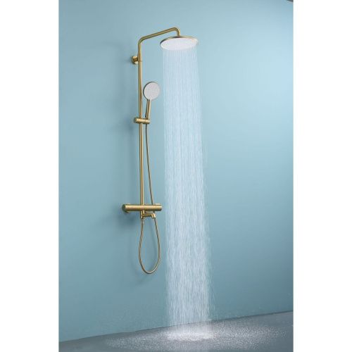 Душевая стойка Raglo R20 R20.26.03 настенная цвет золото с термостатом - фото 5
