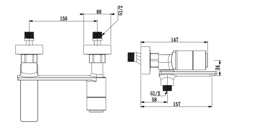 Смеситель для ванны и душа Savol S-601831 настенный хром - фото 2