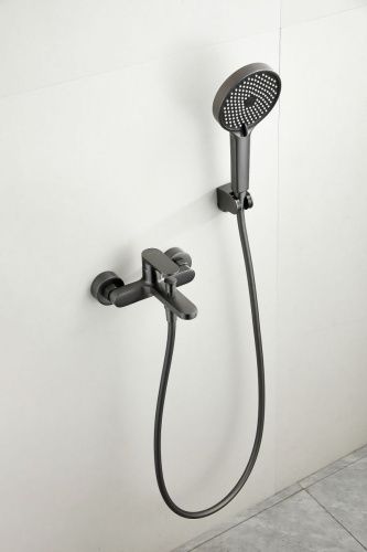 Смеситель для ванны и душа BELZ B61713-3 настенный оружейная сталь - фото 4